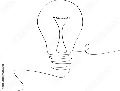 Continuous one line drawing bulb lamp vector illustration minimalism concept. Manual work without artificial intelligence 