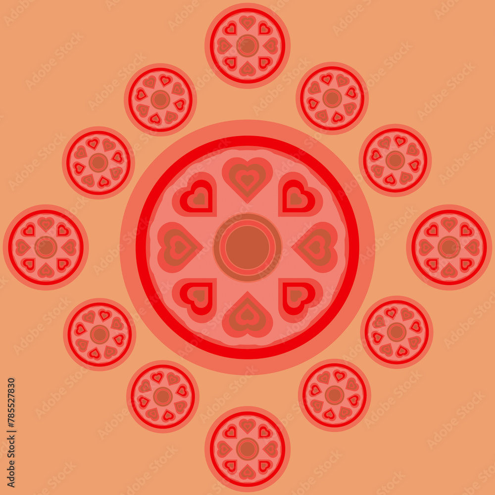 Abstract floral mandala pattern template background, geometric shaped elements, graphic design illustration wallpaper 