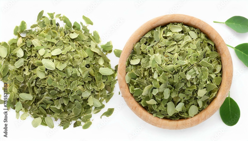 Nature's Elixir: Isolated Moringa Green Tea on White Background Nature's Elixir: Isolated Moringa Green Tea on White Background