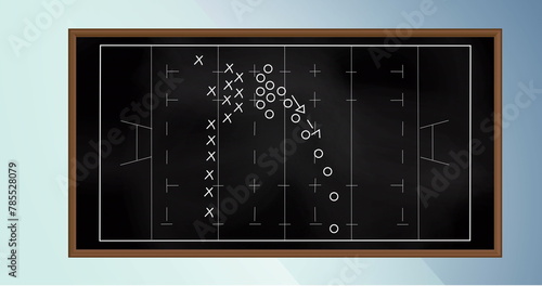 Image of game plan on blue background