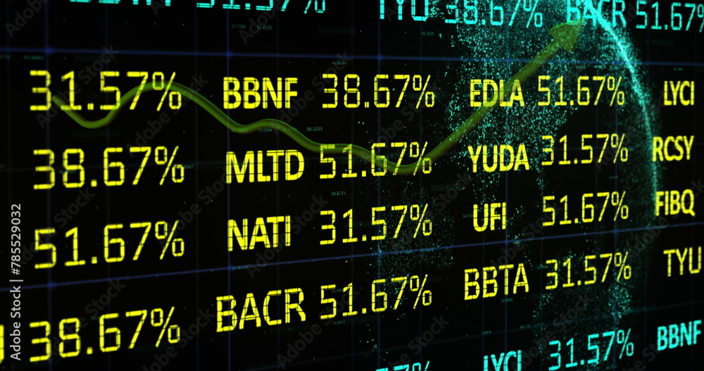 Obraz premium Image of data processing over black background