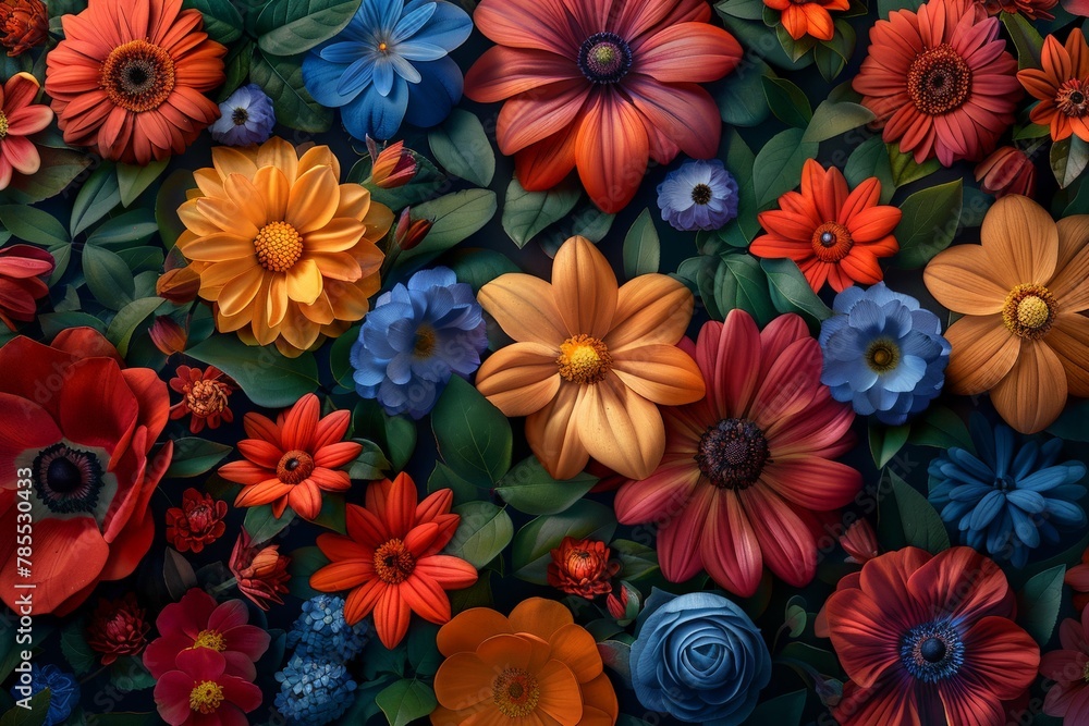 Blooms adorning a wall Blooms adorning a wall