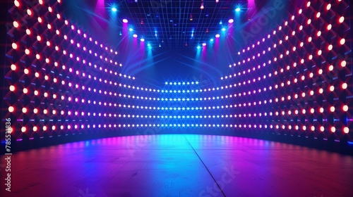 Video television LCD monitor display with grid glittering bulb glow texture effect for stadium or concert. Projection technology cinema illustration.