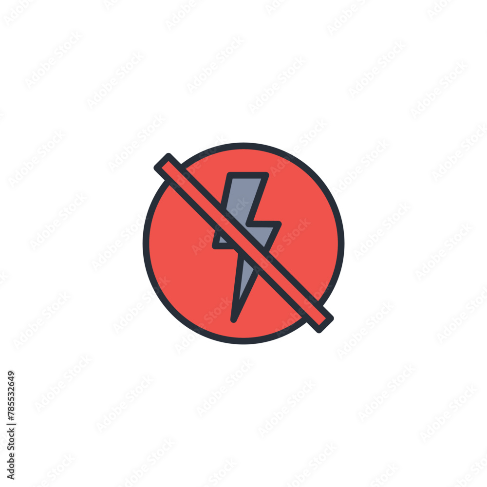 no flash icon. vector.Editable stroke.linear style sign for use web design,logo.Symbol illustration. no flash icon. vector.Editable stroke.linear style sign for use web design,logo.Symbol illustration.