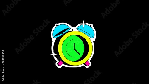 clock alert animated with Alpha Channel (transparent) (ID: 785533874)