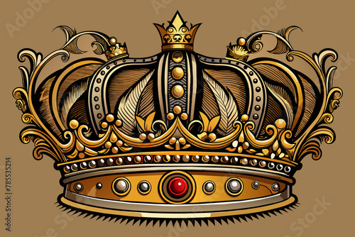 Exquisite European heraldic crown, intricately detailed with ornate motifs and regal embellishments, embodying the grandeur of centuries-old traditions and noble lineage. 