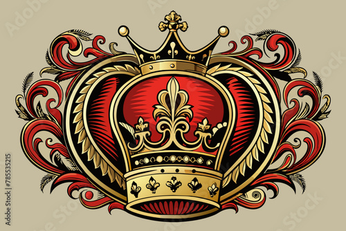 Exquisite European heraldic crown, intricately detailed with ornate motifs and regal embellishments, embodying the grandeur of centuries-old traditions and noble lineage. 