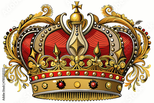 Exquisite European heraldic crown, intricately detailed with ornate motifs and regal embellishments, embodying the grandeur of centuries-old traditions and noble lineage. 