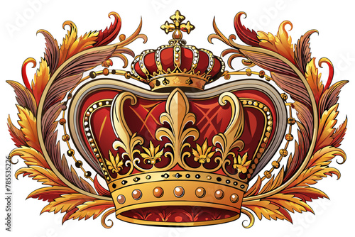Exquisite European heraldic crown, intricately detailed with ornate motifs and regal embellishments, embodying the grandeur of centuries-old traditions and noble lineage. 