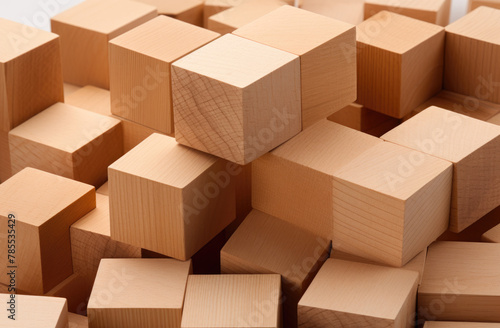 Wooden blocks image isolated on white background with clipping path