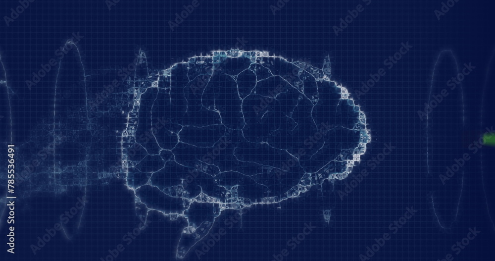 Image of digital brain on black background Image of digital brain on black background