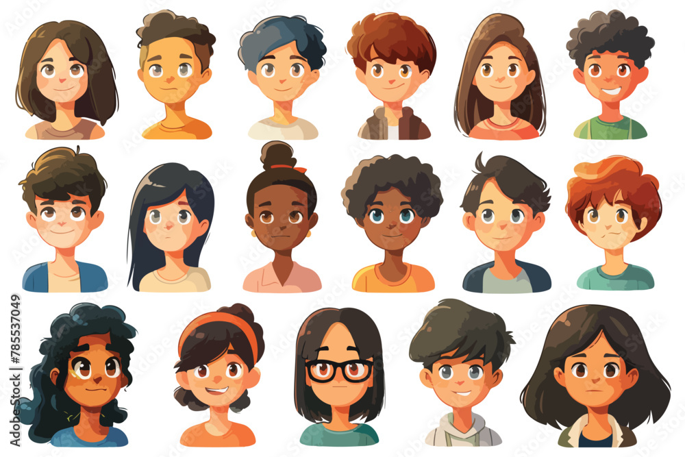 set of cartoon people set of cartoon people