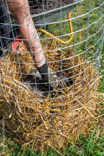 Wallpaper Mural Kartoffelturm im Garten selber bauen, Anbau Kartoffeln, Selbstversorgung
 Torontodigital.ca