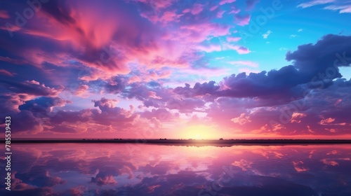 sunset over the lake © faiz