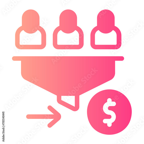 sales pipeline gradient icon