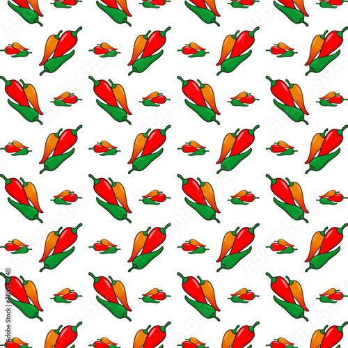 Peppers grand trendy multicolor repeating pattern vector illustration background design