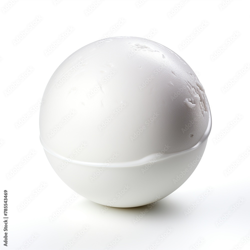 Perfect Scoop of Vanilla Ice Cream on Pristine White Perfect Scoop of Vanilla Ice Cream on Pristine White