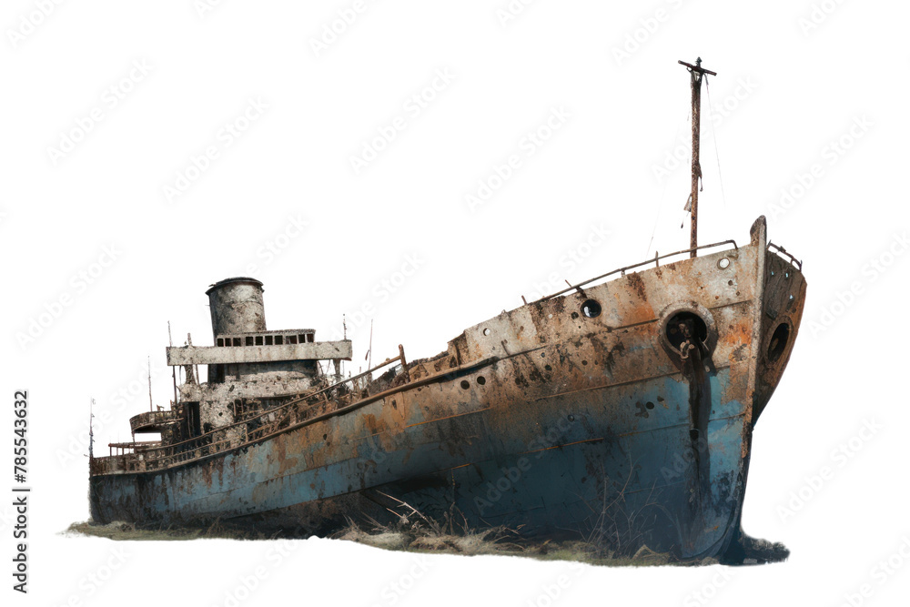 Fototapeta premium PNG Ship watercraft shipwreck vehicle, digital paint illustration