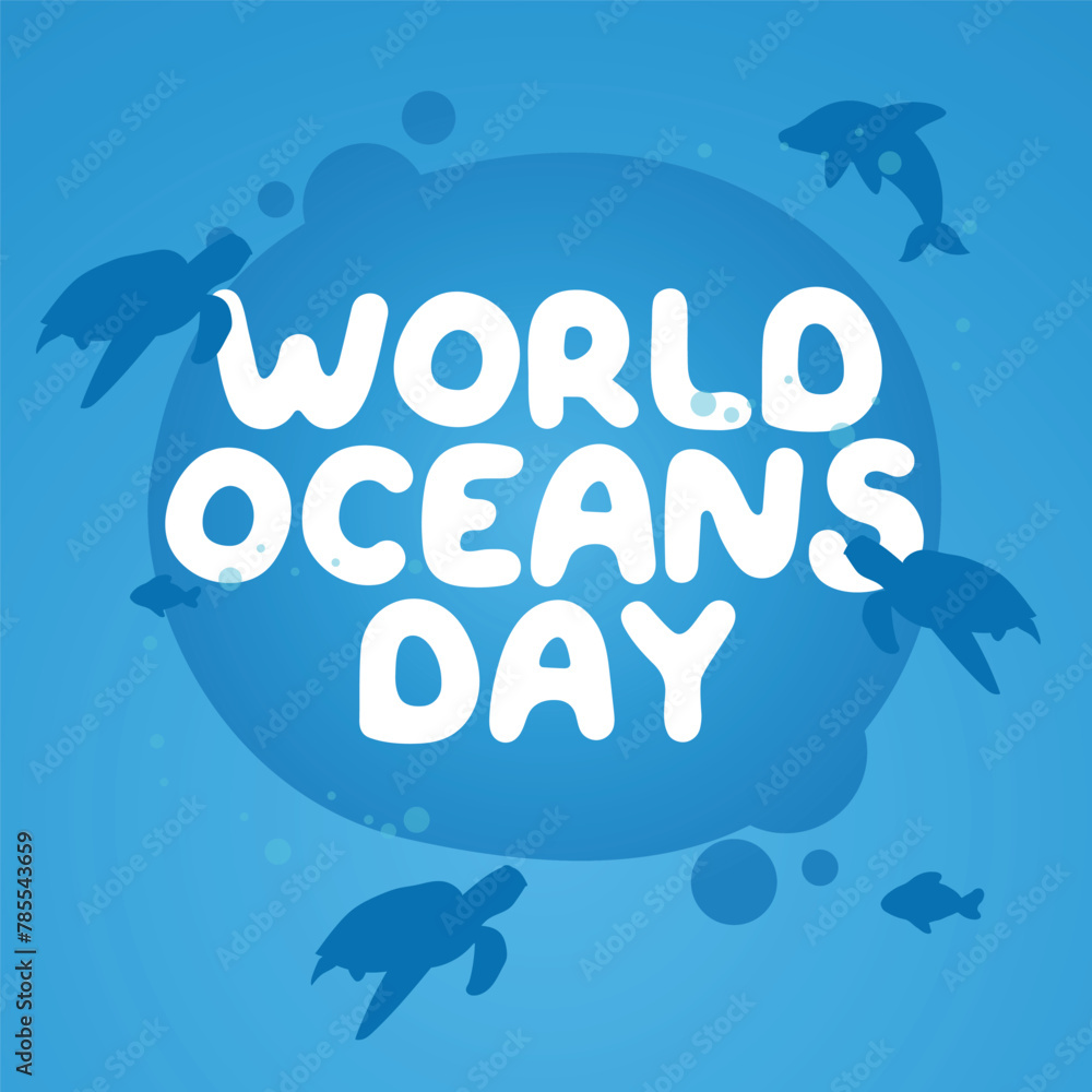 Fototapeta premium World Oceans Day design template. ocean vector design. flat design. vector eps 10.