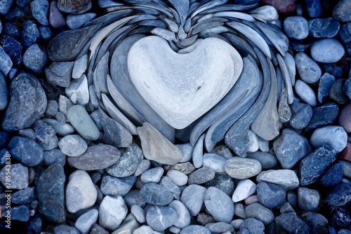heart stones in the quay photo