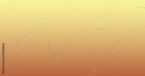 Digital image of multiple throbber icons floating against yellow gradient background