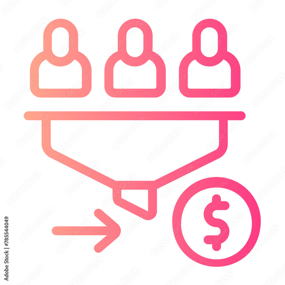 sales pipeline gradient icon sales pipeline gradient icon