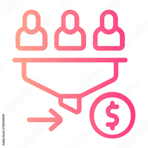 sales pipeline gradient icon