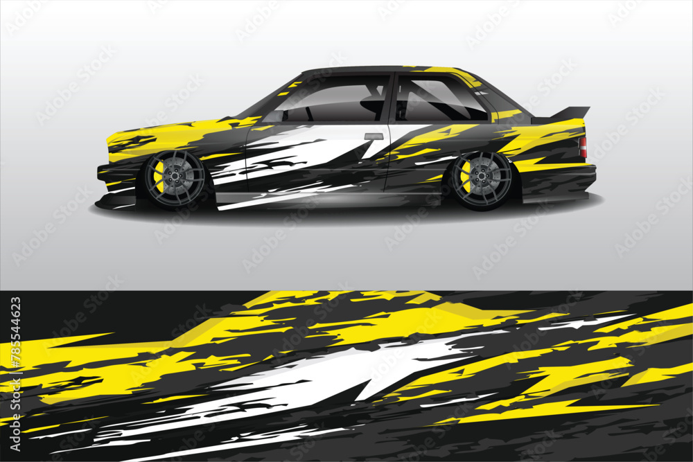 car livery graphic vector. abstract grunge background design for vehicle vinyl wrap