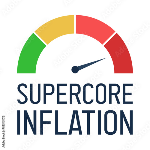 Supercore inflation gauge.  Inflation measurement, estimation. Higher prices, recession. Vector illustration.