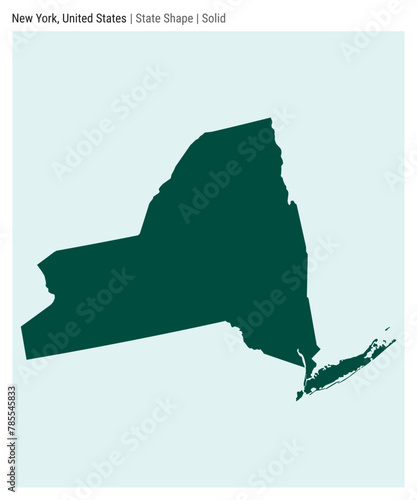 New York, United States. Simple vector map. State shape. Solid style. Border of New York. Vector illustration. photo