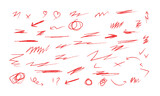 brushes hand drawn charcoal scribbles set vector. doodle curved brushes lines. underline. smears