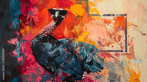 Wallpaper Mural painting of a turkey with sunglasses Torontodigital.ca