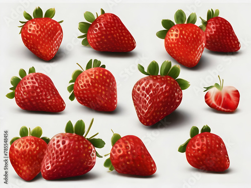 strawberry isolated. strawberry, fruit, food, red, berry, isolated, strawberries,Ai generated 