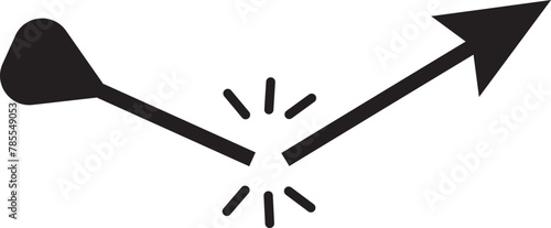 Broken Arrow icon vector. Can be used for Archery. illustration with flat style