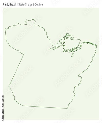 Para, Brazil. Simple vector map. State shape. Outline style. Border of Para. Vector illustration.