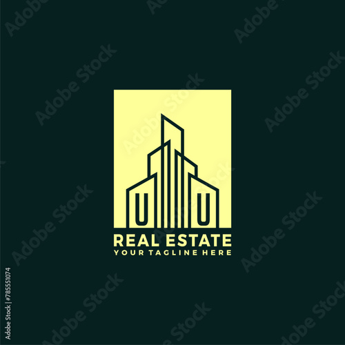 UU initials vector luxury real estate logo design photo