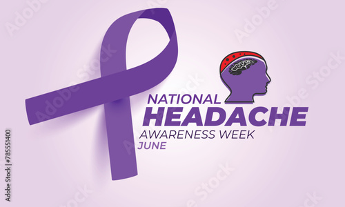 National Headache awareness week. background, banner, card, poster, template. Vector illustration.