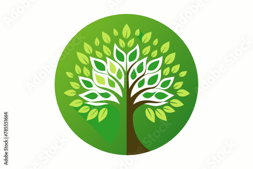 Green circle tree of life icon