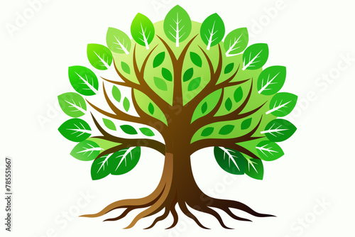 Green circle tree of life icon