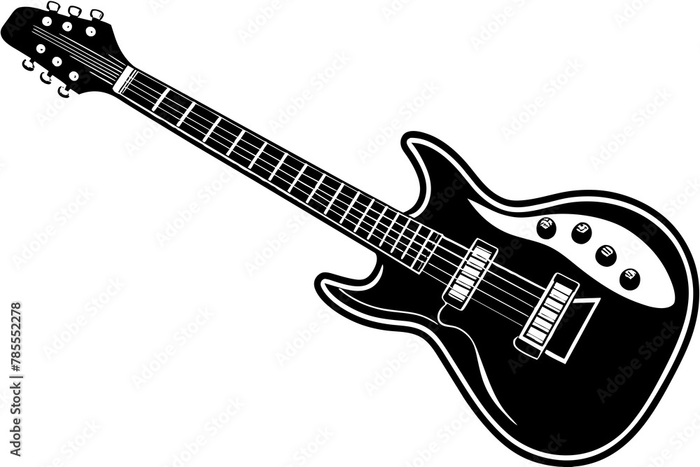 Fototapeta premium guitar silhouette vector illustration
