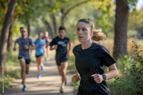 Athletic Woman Running On Path Closeup