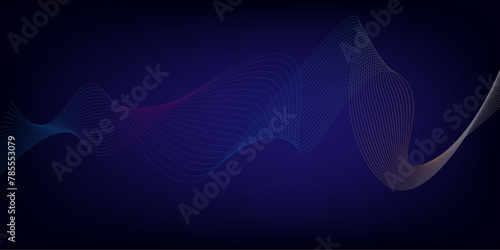 Purple violet and green blue vector abstract modern technology background with glowing line. Horizontal banner template. Future technology concept. Vector illustration.