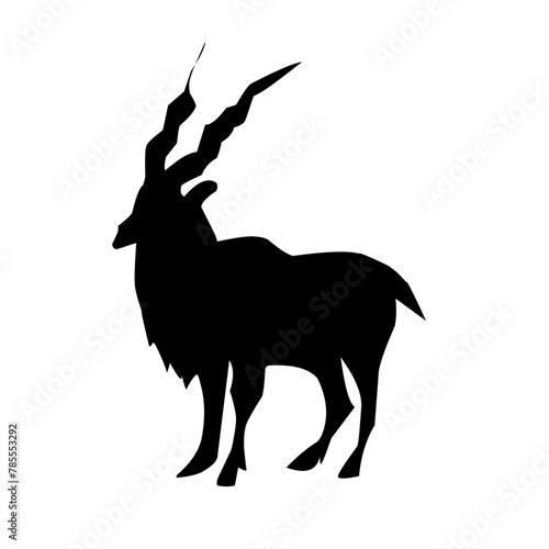 Vector silhouette of wild gaoat and argali