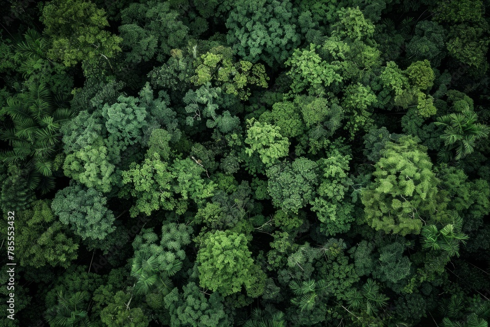 Low-Altitude Aerial View Over Tropical Forest