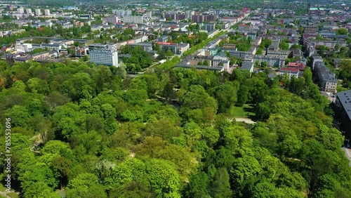 Aerial view of Park im. Stanislawa Staszica in Czestochowa photo
