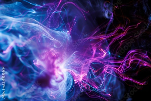 Abstract Plasma Flow with Vivid Orange and Blue Colors