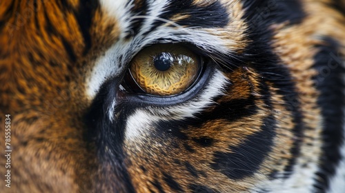 Eyes and Wildlife  A macro close-up photo of a tigers eye