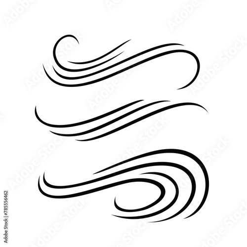 wind blow icon design. outline air flow sign and symbol. © redranger