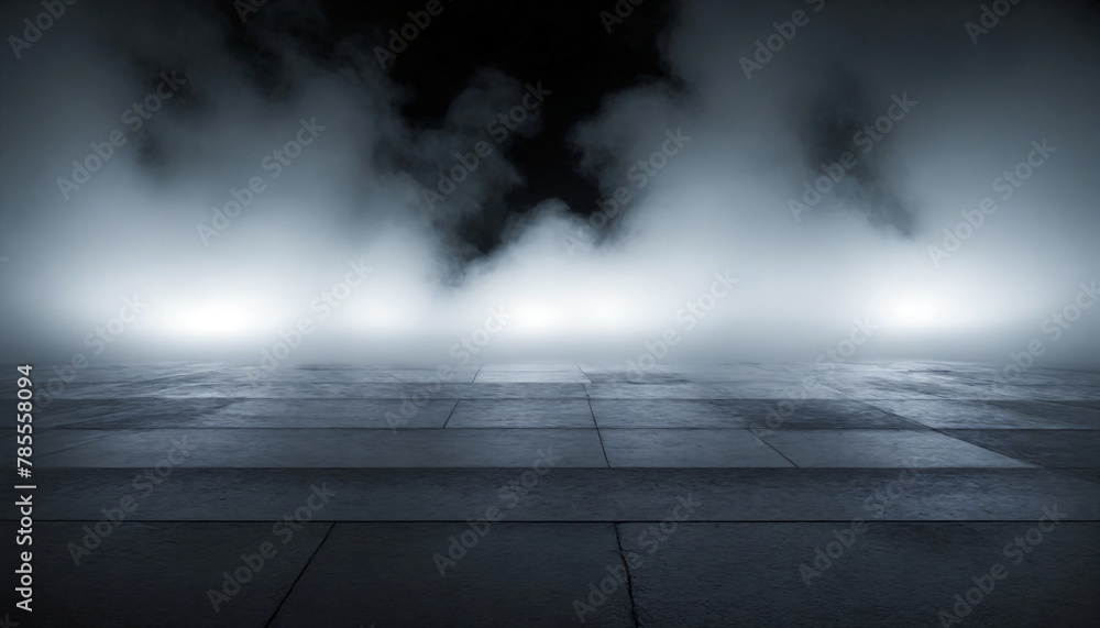 Dark road background with smoke effect