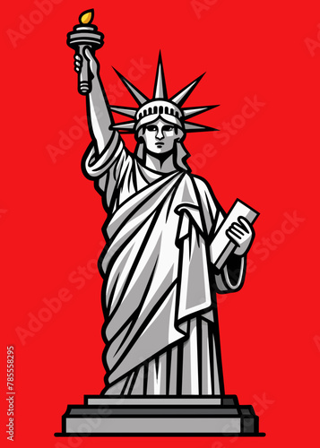 American Statue of Liberty illustration   Statue of Liberty Clean Vector  © Must